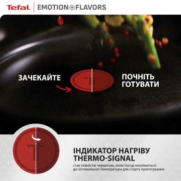 Фото - Сковорода універсальна Tefal G7600645 Emotion+ Flavors 28 см